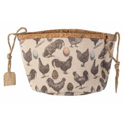 Cosy @ Home Mand Chickens Natuur D20xh16cm Textiel  