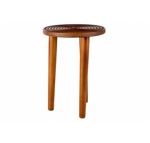 BIJZETTAFEL BRUIN 22X22XH29CM ROND HOUT  Cosy @ Home