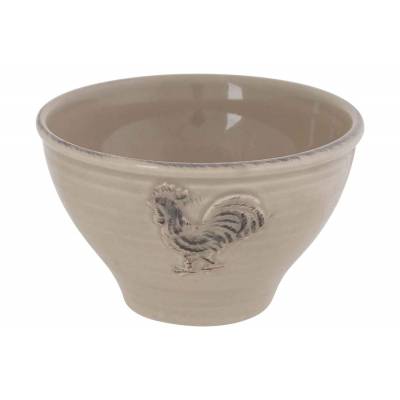 Bol Rooster Foodsafe Beige 14x14xh8,5cm Rond Gres  Cosy @ Home