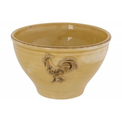 Bowl Rooster Foodsafe Oker 14x14xh8,5cm Rond Aardewerk 