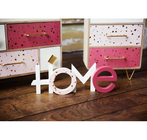 Letters Home Roze 29x3,1xh10,3cm Hout   Cosy @ Home
