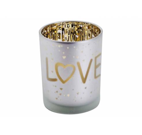 THEELICHTHOUDER LOVE GOLD WIT D10XH12CM  Cosy @ Home