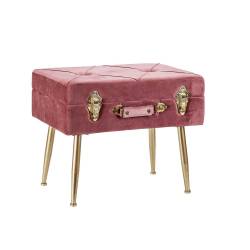 Cosy @ Home KOFFER ON FOOT ROZE 50X33XH42CM FLUWEEL 