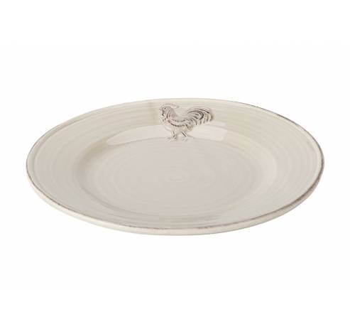 Assiette Rooster Foodsafe Beige 22x22cm Rond Gres  Cosy @ Home