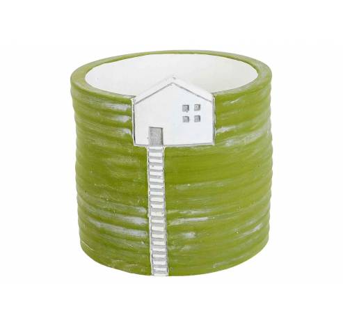 BLOEMPOT WHITE HOUSE GROEN 11X11XH11CM C  Cosy @ Home