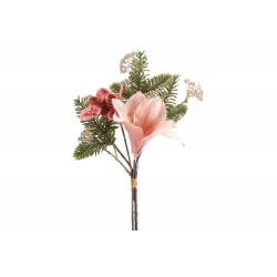 Cosy @ Home Bouquet Lily Hydrangea Vieux Rose 19x11x H35cm Plastic 