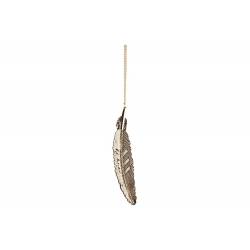 Hanger Feather Goud 2x,5xh12cm Metaal  