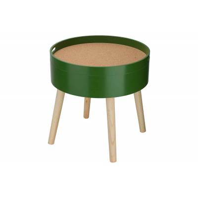 Table D'appoint Cork Vert 45x45xh45cm Ro Nd Bois  Cosy @ Home
