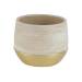 Bloempot Gold Border Bottom Beige 18x18x H14cm Rond Aardewerk 