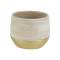 Bloempot Gold Border Bottom Beige 18x18x H14cm Rond Aardewerk 