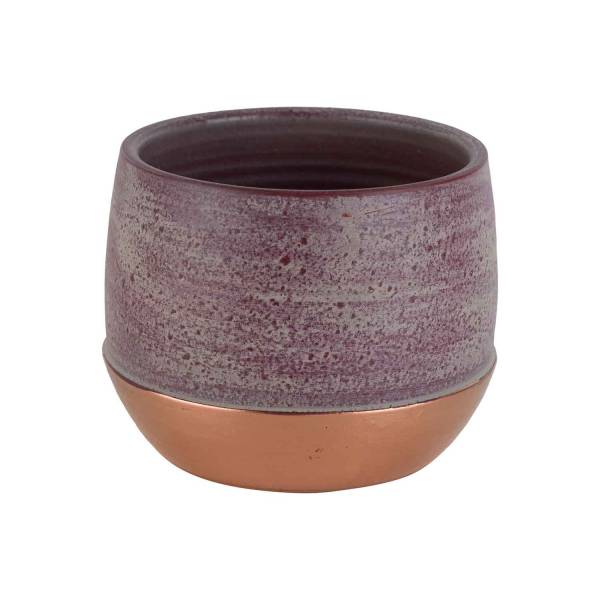 Bloempot Copper Border Bottom Aubergine 16x16xh12,5cm Rond Aardewerk 