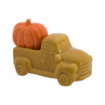 Camion With Pumpkin Ocre 14x 7xh8,7cm Allonge Ceramique  Cosy @ Home