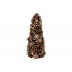 Copper Kegel Glitter Cones Koper D19xh43 Cm Hout 