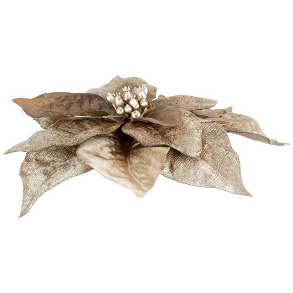 Clip Poinsettia Taupe 18x18xh4cm Kunstst Of 