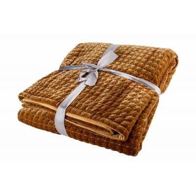 Plaid Quilt Camel 160x140cm Polyester   Cosy @ Home