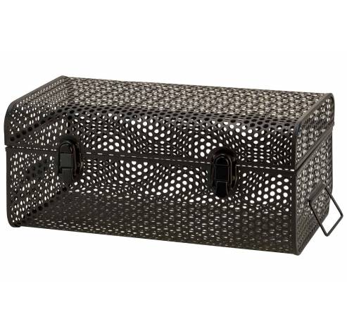 Koffer Perforated Zwart 40x23,5xh17cm Me Taal  Cosy @ Home
