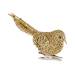 Vogel Clip Glitter Goud 12x4xh10cm Kunst Stof 