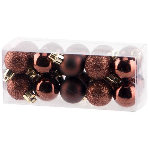 Kerstbal Set20 Mix Chocolat D3cm Kunstst Of 