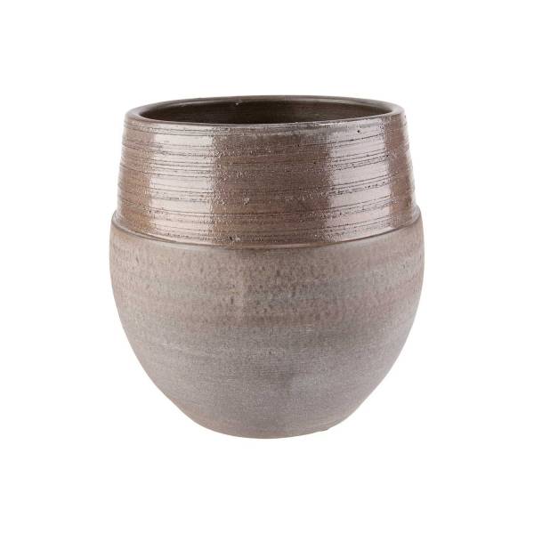 Bloempot Cara Top Glazed Greige 17x17xh1 7cm Rond Aardewerk 