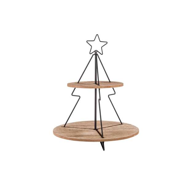 Cosy @ Home ETAGERE STAR  ZWART 37X37XH46,5CM HOUT