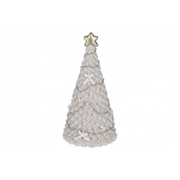 Kerstboom Glitter Lichtroze 10x10xh20cm Rond Resin 