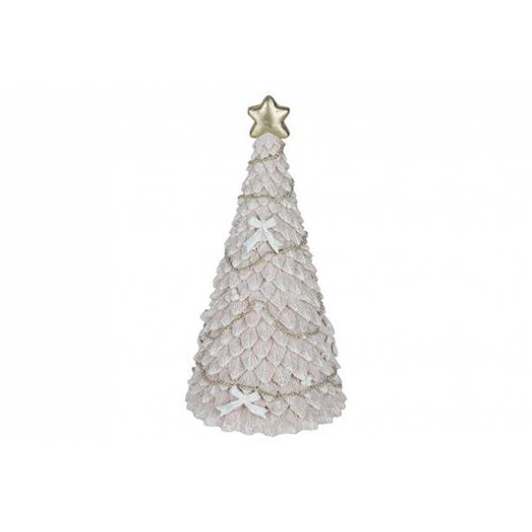 Kerstboom Glitter Lichtroze 10x10xh20cm Rond Resin 