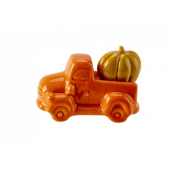 Vrachtwagen With Pumpkin Oranje 1 7,8x17,8xh10,5cm Langwerpig Keramiek 