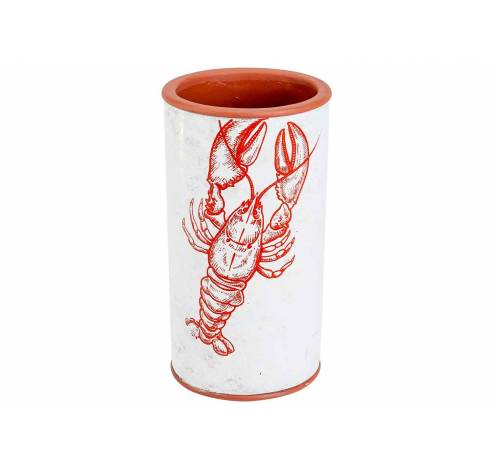 Vaas Lobster Rood 11x11xh20cm Cilindrisc H Aardewerk  Cosy @ Home