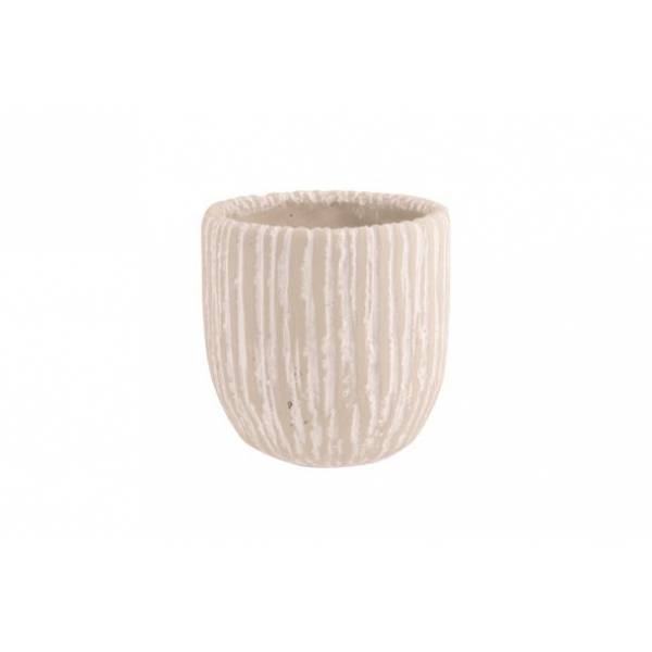 Bloempot Rough Greige 13x13xh13,5cm Rond  Aardewerk 