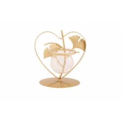 Cosy @ Home THEELICHTHOUDER GINGKO 1X GLASS CUP GOUD 