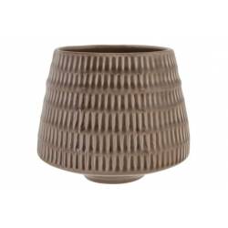 Cosy @ Home Cachepot Anise Taupe 15,5x15,5xh13,5cm R Ond Conique Gres 