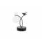 Houder Bird 1x Glass Vase Zwart 10,5x9,5 Xh16,5cm Metaal-glas 