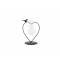 Houder Bird 1x Glass Vase Zwart 14x10,5x H18cm Hart Metaal-glas 