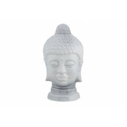 Hoofd Buddha Soft Grey Glazing Grijsxh38 Cm Aardewerk 