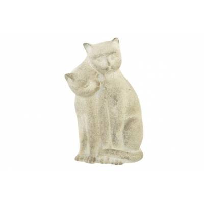 Chat Duo Sitting Grained Beige 28x28xh30 Cm Gres  Cosy @ Home