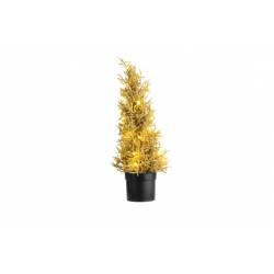 Kerstboom 25 Led Lights Glitter Goud 15x 15xh43cm Kunststof Excl 3 Aaa Batt 