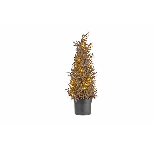 Kerstboom 25 Led Lights Glitter Koper 15 X15xh43cm Kunststof Excl 3 Aaa Batt  Cosy @ Home