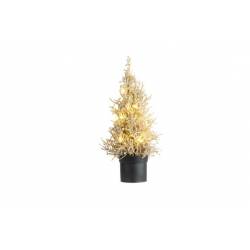 Kerstboom 15 Led Lights Glitter Champagne 13x13xh33cm Kunststof Excl 3 Aaa Batt 