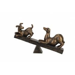 Hond Balance Brons 34x9,5xh20,5cm Resin  