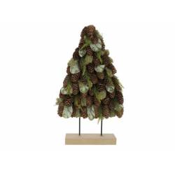 Boom Op Voet Pine Cones Groen 27x8,5xh48 Cm Kunststof 