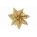 Kerstroos Clip Glitter Goud D15cm Kunsts Tof 