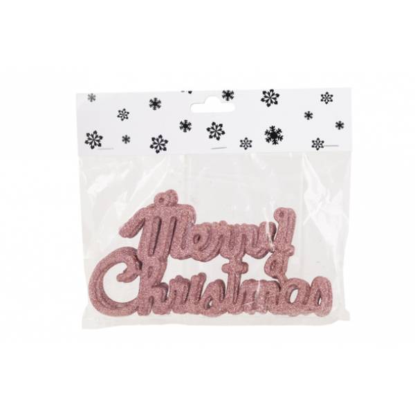 Hanger Set6 Merry Christmas Roze 20cm Ku Nststof 