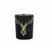 Theelichthouder Deerhead Gold Matt Zwart  9x9xh10cm Rond Glas 