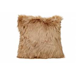 Cosy @ Home Kussen Long Faux Fur Camel 45x45xh10cm P Olyester