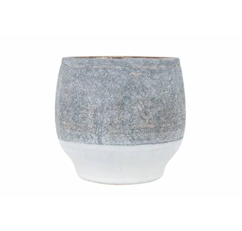 Cachepot Grey Wash Brun 12x12xh11cm Rond  Gres  Cosy @ Home