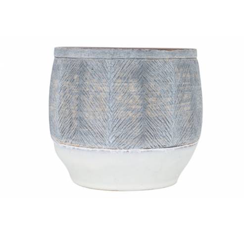 Cachepot Grey Wash Brun 14x14xh12,5cm Ro Nd Gres  Cosy @ Home