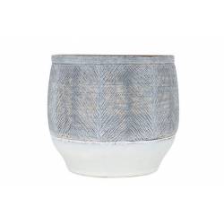 Cosy @ Home Cachepot Grey Wash Brun 18x18xh16cm Rond  Gres 