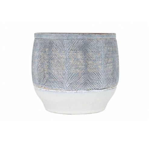 Cachepot Grey Wash Brun 18x18xh16cm Rond  Gres  Cosy @ Home