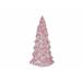 Kerstboom  Led Incl. 2xlr44 Battery Roze  8x8xh15,8cm Aardewerk 