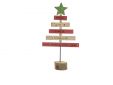 Kerstboom Rood Groen 16x5xh29cm Hout 